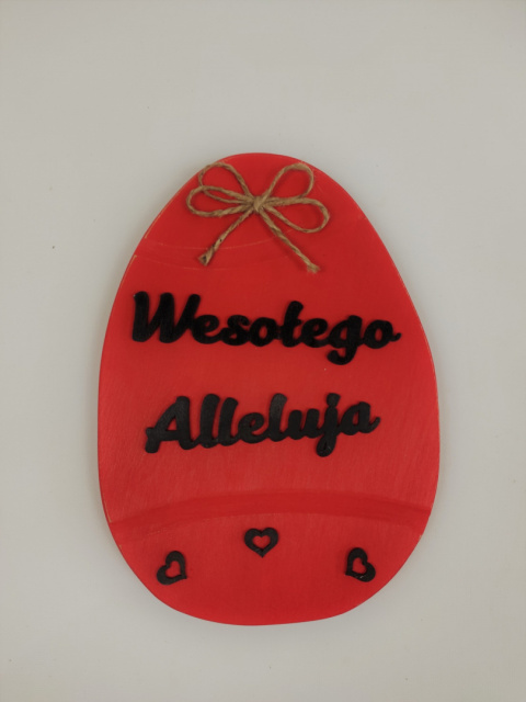 Duże jajko "Wesołego Alleluja" - Czerwone Duże jajko "Wesołego Alleluja" - Czerwone