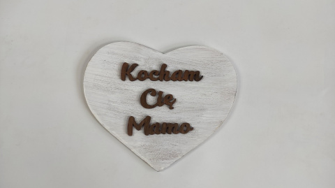 Tabliczka serce "Kocham Cię Mamo " - Biała Tabliczka serce "Kocham Cię Mamo " - Biała