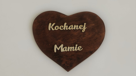 Tabliczka serce "Kochanej Mamie " - Brązowa Tabliczka serce "Kochanej Mamie " - Brązowa