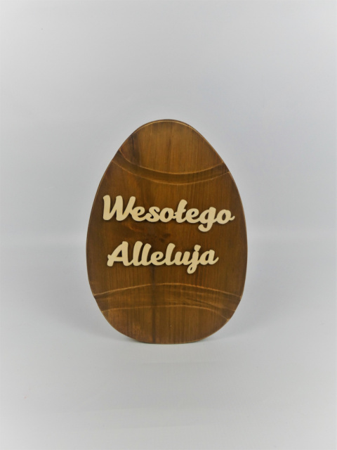 Duże jajko "Wesołego Alleluja" - Brązowe Duże jajko "Wesołego Alleluja" - Brązowe