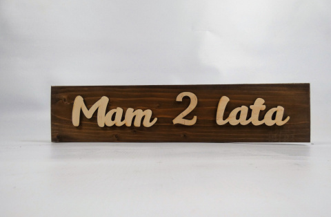 Tabliczka "Mam 2 lata" - Brązowa Tabliczka "Mam 2 lata" - Brązowa