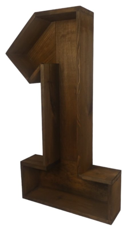 Duża cyfra 1 3D - Brązowa