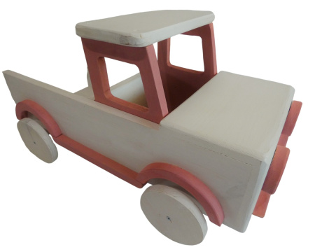 Duże auto Pick-up - Biało-różowe Duże auto Pick-up - Biało-różowe