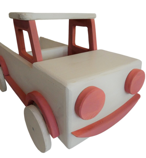 Duże auto Pick-up - Biało-różowe Duże auto Pick-up - Biało-różowe