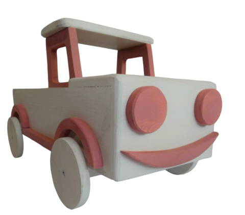 Duże auto Pick-up - Biało-różowe Duże auto Pick-up - Biało-różowe