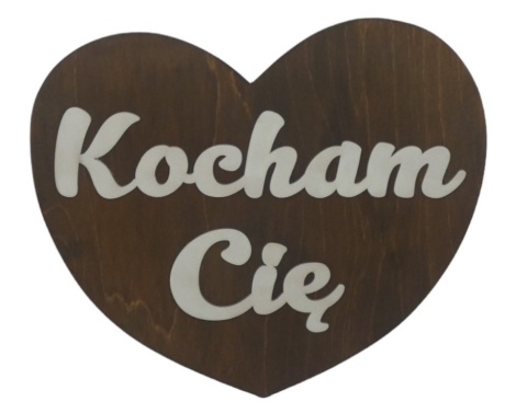 Tabliczka serce " Kocham Cię " - Brązowa Tabliczka serce " Kocham Cię " - Brązowa