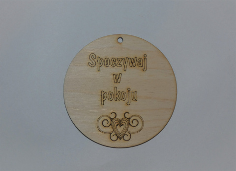Zawieszka okrągła "Spoczywaj w pokoju" Zawieszka okrągła "Spoczywaj w pokoju"