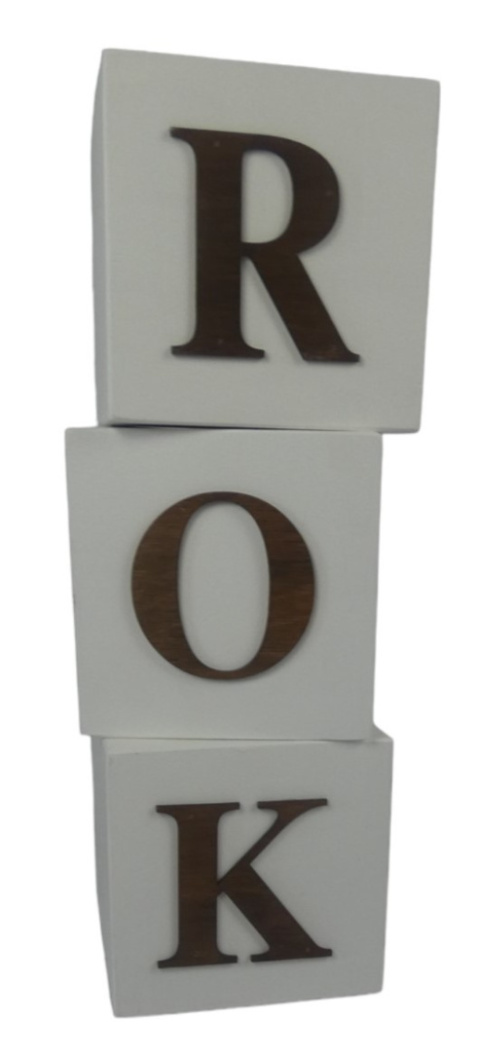 Kostki "1 Rok" - Biało-brązowe Kostki "1 Rok" - Biało-brązowe