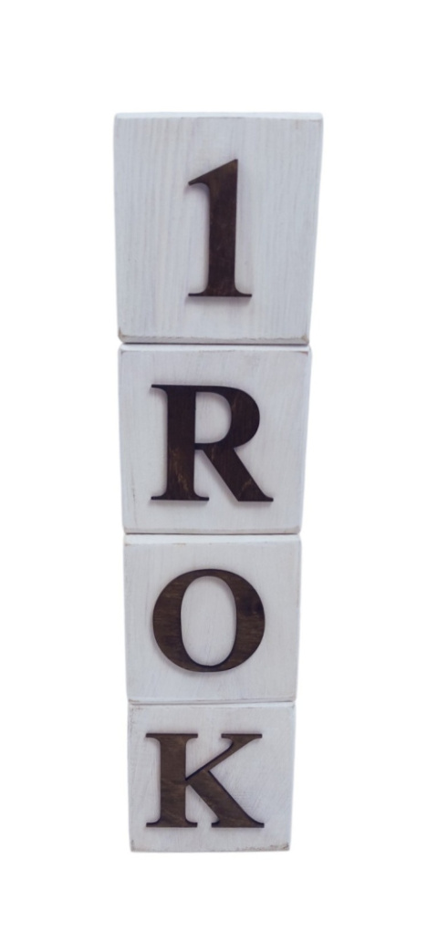 Kostki "1 Rok" - Biało-czarne Kostki "1 Rok" - Biało-czarne