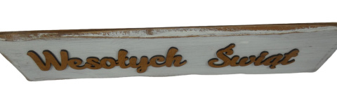 Tabliczka "Wesołych Świąt" - Biało - Brązowa Tabliczka "Wesołych Świąt" - Biało - Brązowa
