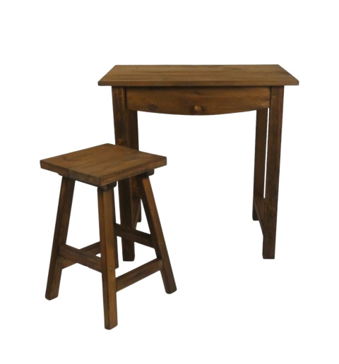 Zestaw Stół + Taboret brązowy Zestaw Stół + Taboret brązowy