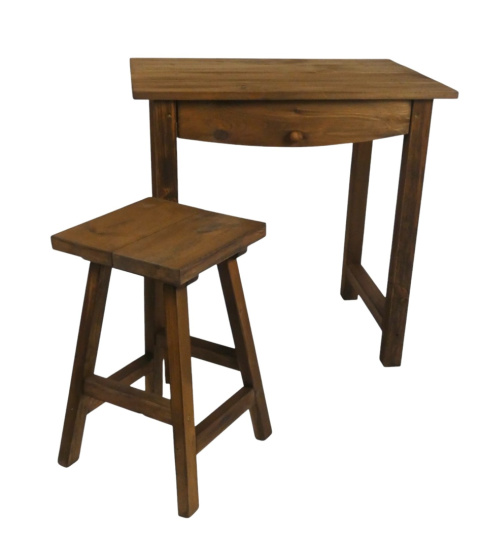 Zestaw Stół + Taboret brązowy Zestaw Stół + Taboret brązowy