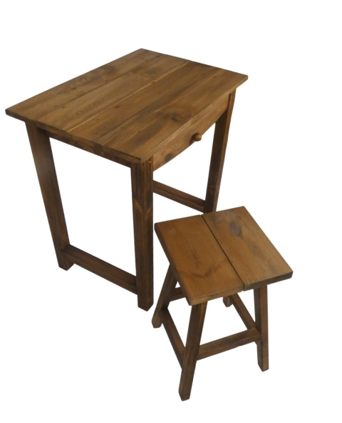 Zestaw Stół + Taboret brązowy Zestaw Stół + Taboret brązowy