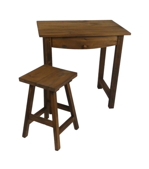 Zestaw Stół + Taboret brązowy Zestaw Stół + Taboret brązowy