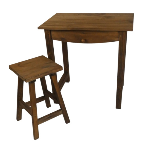 Zestaw Stół + Taboret brązowy Zestaw Stół + Taboret brązowy