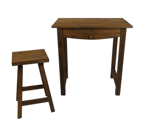 Zestaw Stół + Taboret brązowy Zestaw Stół + Taboret brązowy