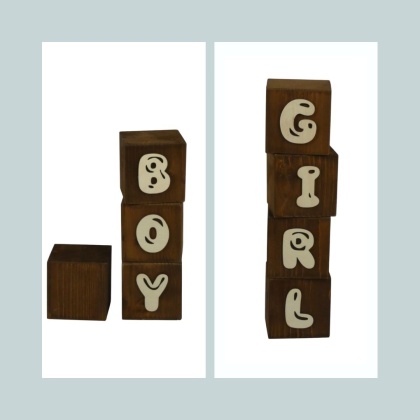 Kostki " Girl / Boy " - Brązowe