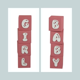 Kostki " Girl / Baby " - Pudrowy Róż