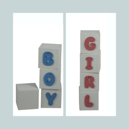 Kostki " Girl / Boy " - Białe