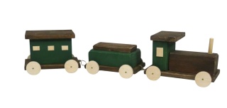 Pociąg, ciuchcia, parowóz 3 el. - Zielony