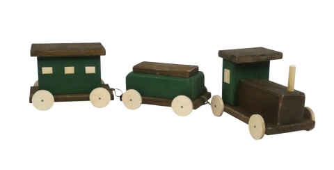 Pociąg, ciuchcia, parowóz 3 el. - Zielony