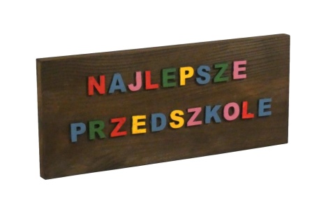 Tabliczka "Żegnaj przedszkole " - Brązowa