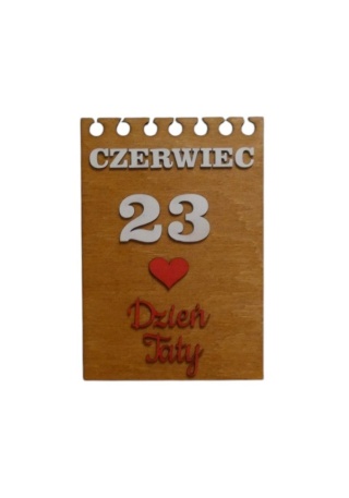 Tabliczka kartaka z kalendarza " 23 Czerwiec Dzień Taty " - Koniak