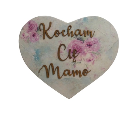 Tabliczka serce "Kocham Cię Mamo" - Brązowa #2